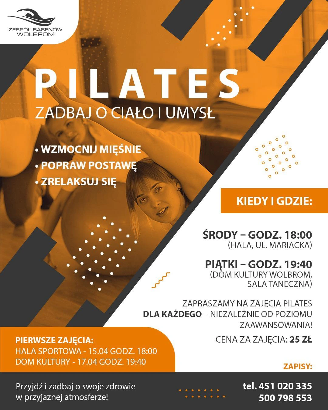 Zapraszamy na zajęcia pilates! 🌟